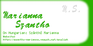 marianna szantho business card
